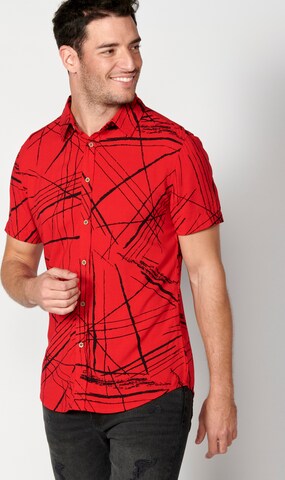 KOROSHI Regular fit Button Up Shirt in Red