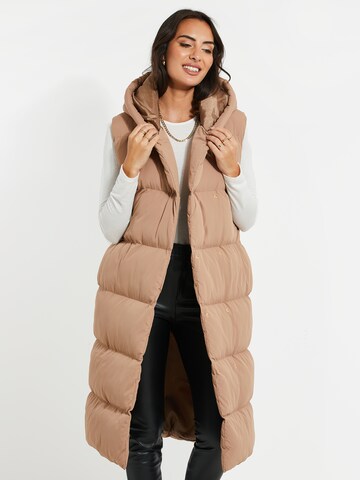 Threadbare Bodywarmer 'Viktoria' in Bruin: voorkant