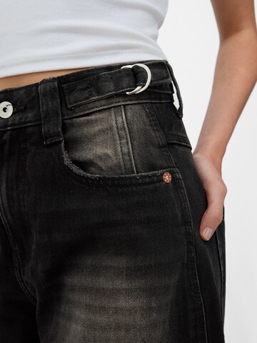 Bershka Bő szár Farmer - fekete