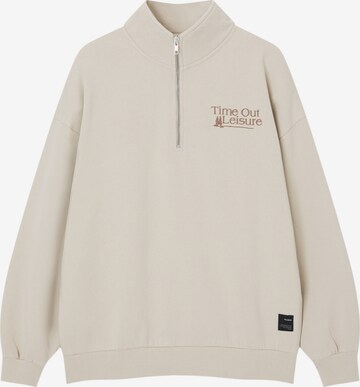 Pull&Bear Sweatshirt in Beige: front