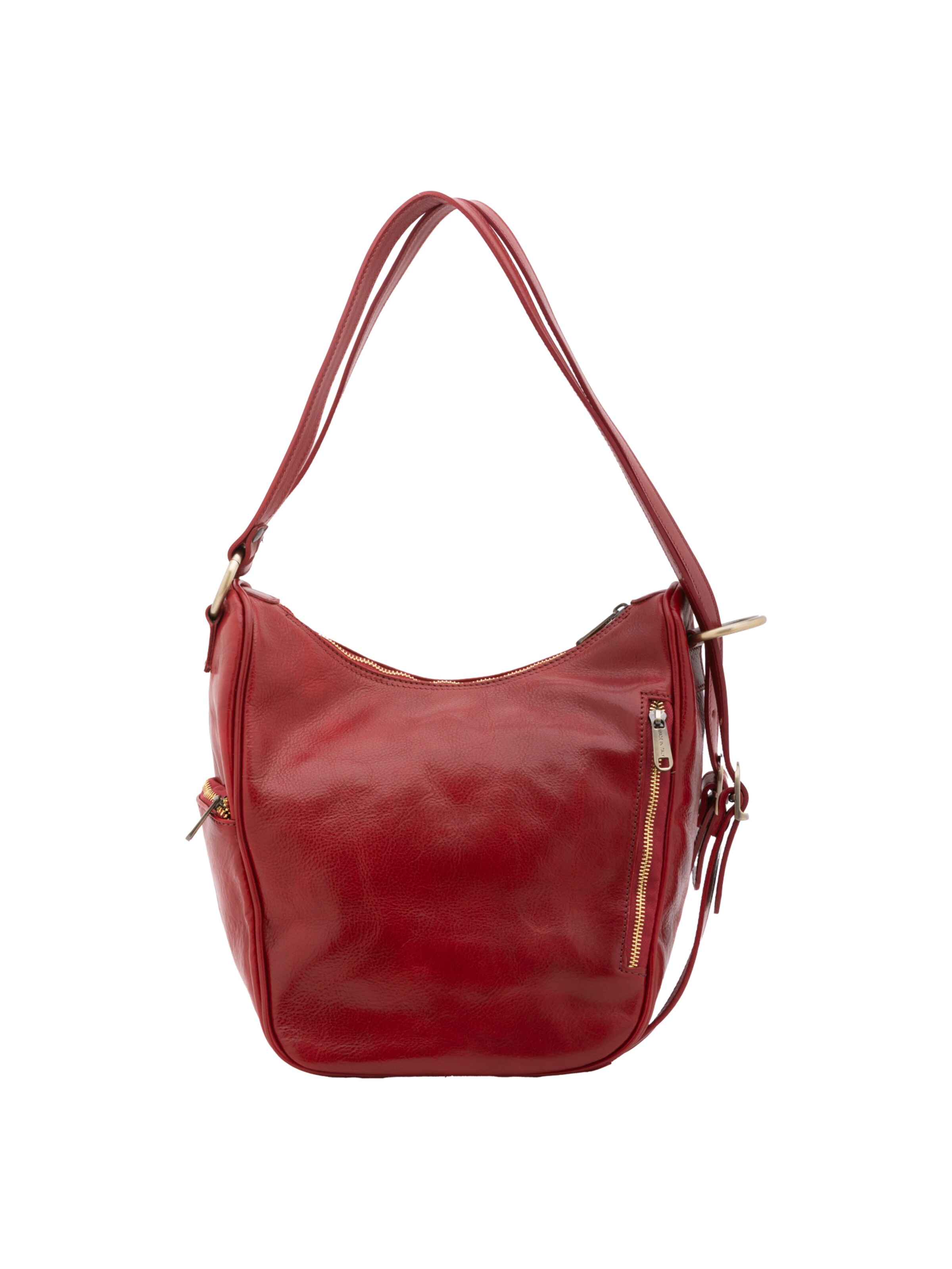 Borsa a spalla 'Borsa a Spalla Donna Vera Pelle Vacchetta - Chiusura Zip' di I Fratelli in rosso