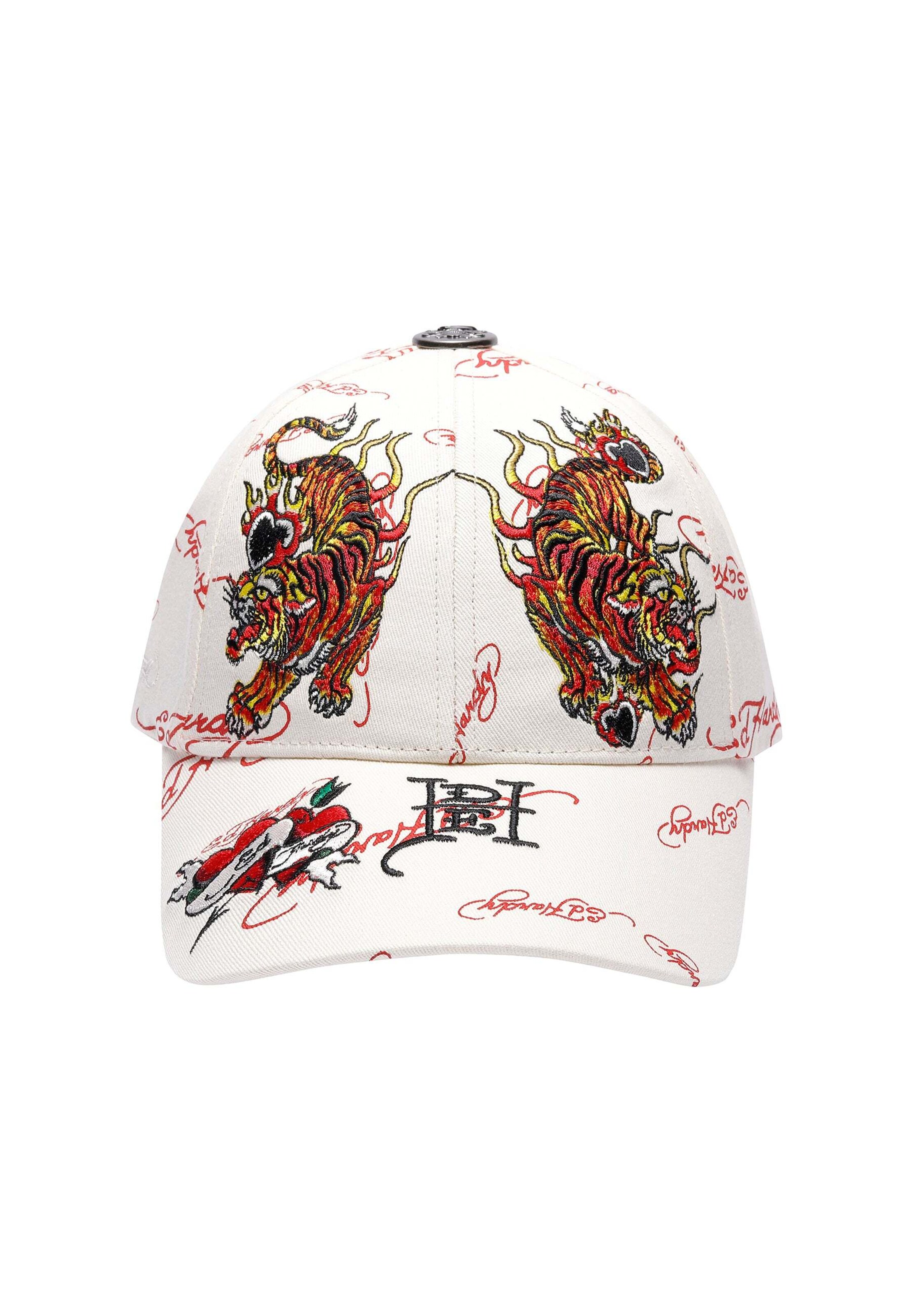 Ed Hardy Cap 'Tiger Flames' in White