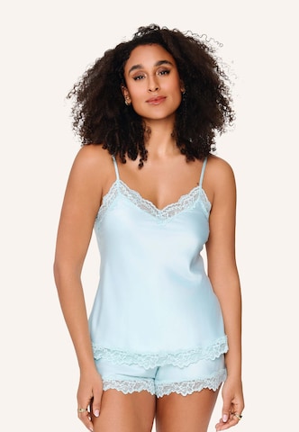 LingaDore Triangel Korte pyjama in Blauw: voorkant