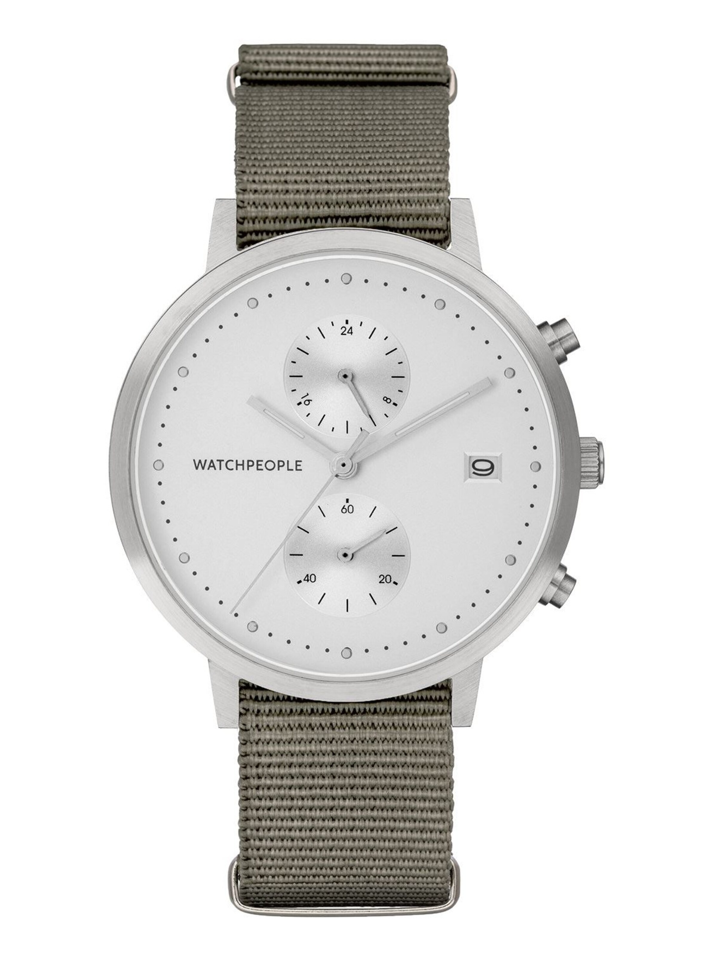 WALTER GROPIUS Analog Watch 'COSMO NATO' in Silver: front