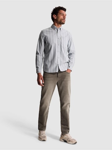 Coupe regular Chemise 'Oxford shirt with stripe pattern' CAST IRON en bleu