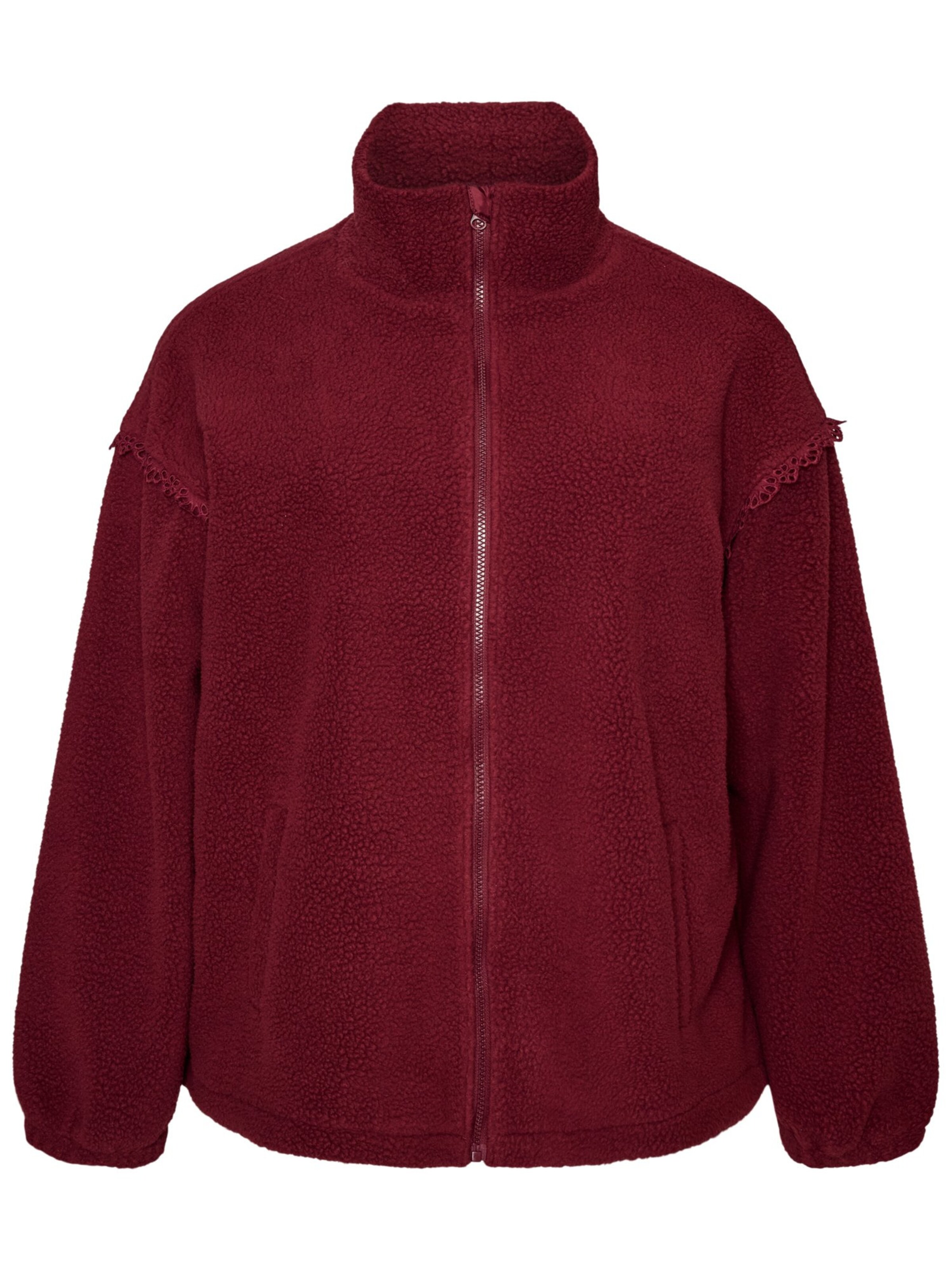 Veste en polaire Zizzi en rouge : devant