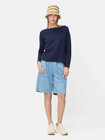 CAMEL ACTIVE Strickpullover mit Rundhalsausschnitt in Blau