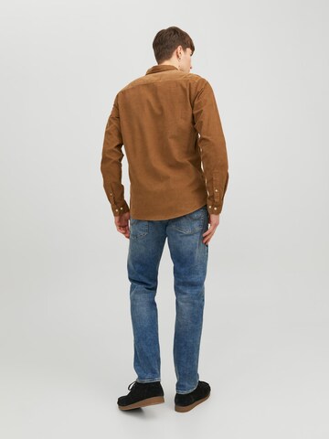 JACK & JONES Slim fit Button Up Shirt in Brown