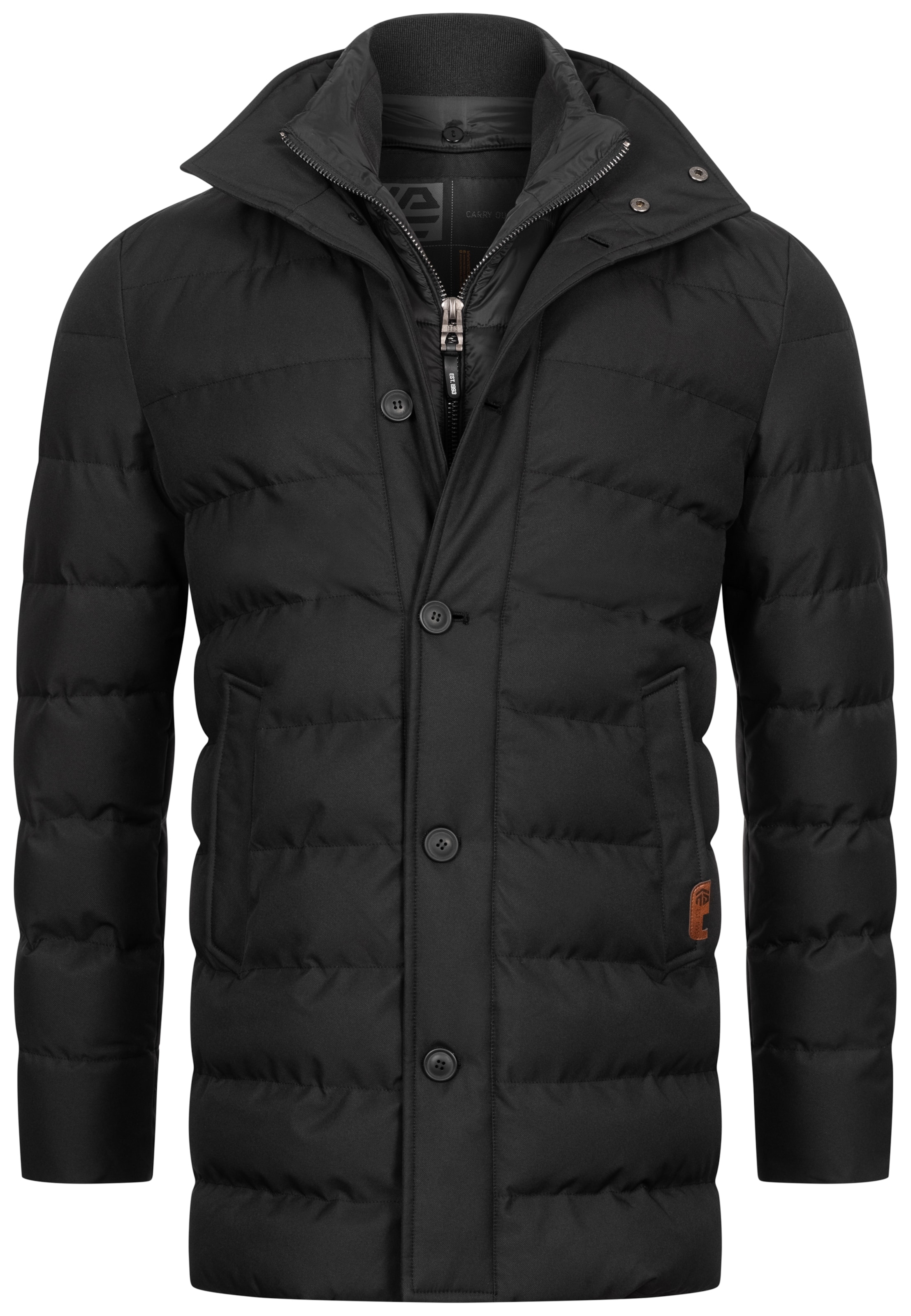 INDICODE JEANS Winterjas 'INWooding' in Zwart: voorkant