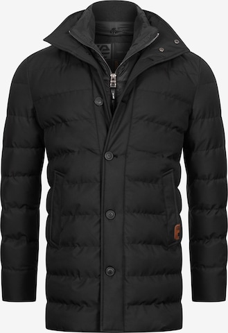 INDICODE JEANS Winterjas 'INWooding' in Zwart: voorkant