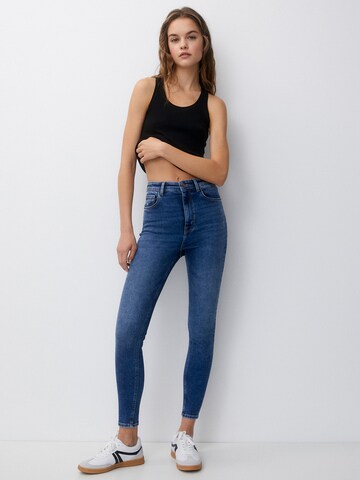 Pull&Bear Skinny Kavbojke | modra barva