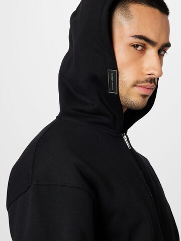 TOM TAILOR DENIM Zip-Up Hoodie in Black