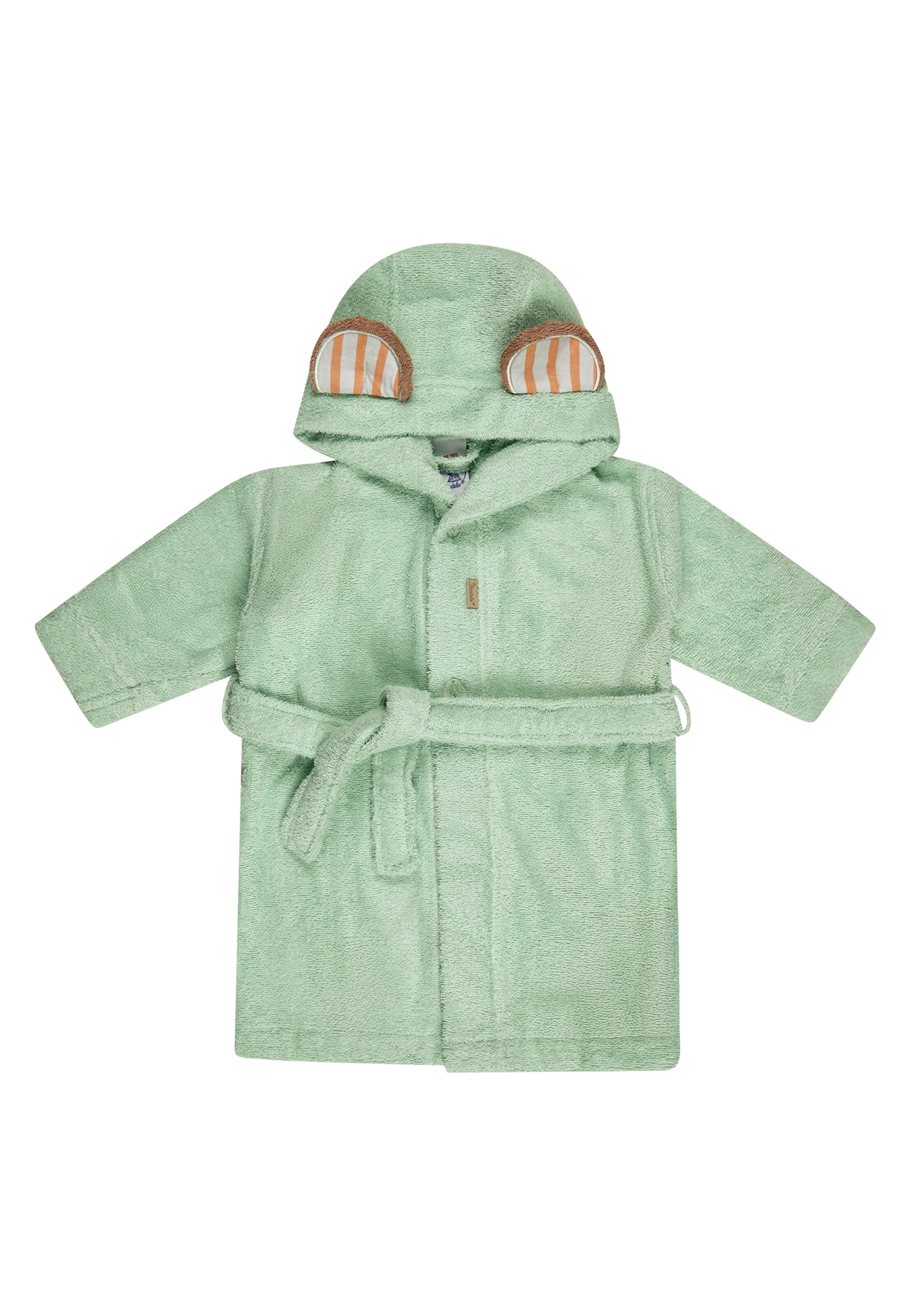 STERNTALER Bathrobe 'BÄR Bo' in Green: front