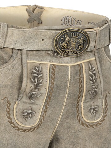 Trachtenhof Nübler Regular Traditional Pants 'Lederhose kurz Flavi' in Brown
