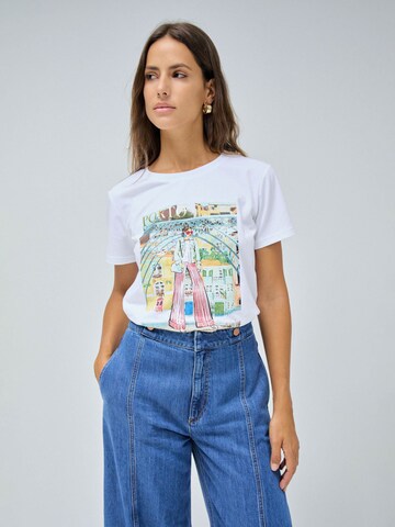 T-shirt Salsa Jeans en blanc : devant