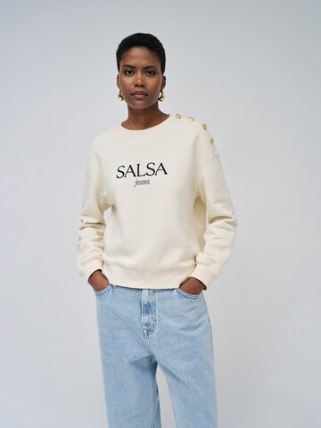 Sweat-shirt Salsa Jeans en beige : devant