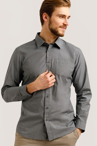 Finn Flare Regular fit Business Shirt 'Basic' in Grey: front