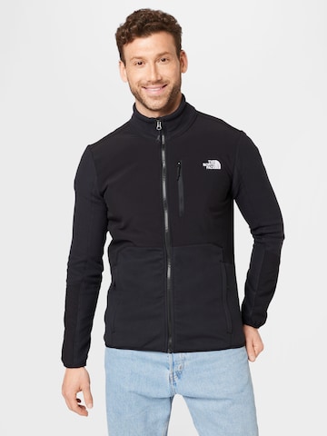 THE NORTH FACE Athletic fleece jacket 'Glacier' in Black: front