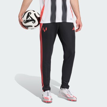 ADIDAS PERFORMANCE Slimfit Sportbroek 'Messi' in Zwart: voorkant