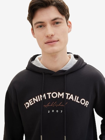 TOM TAILOR DENIM Sweatshirt in Schwarz