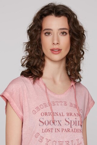 Soccx Ärmelloses Kapuzenshirt mit Glitter Puffprint in Rot