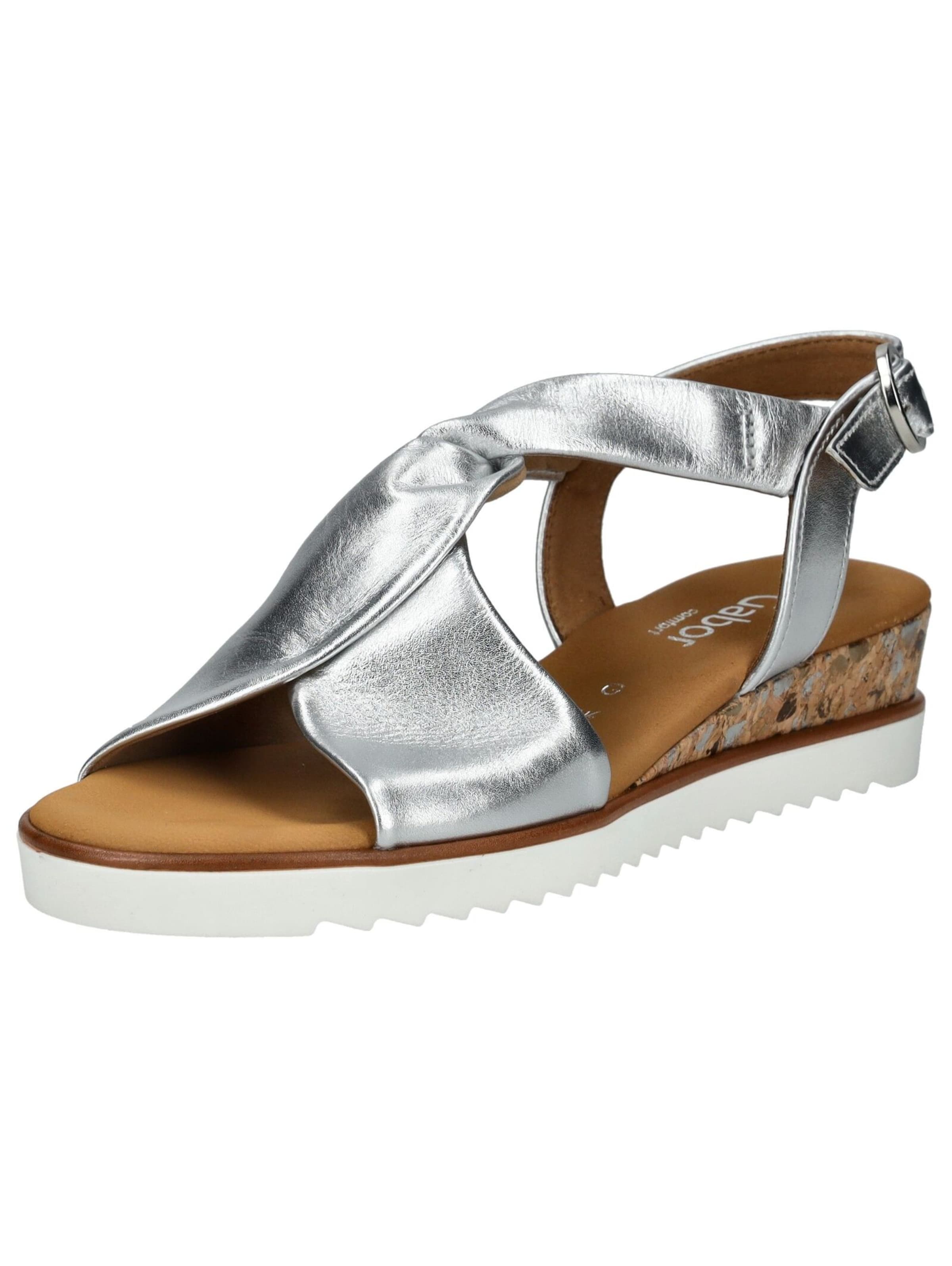 GABOR Sandalen met riem in Zilver: voorkant