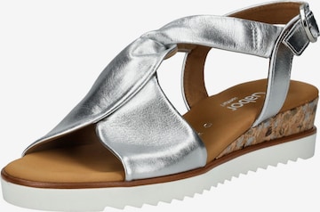 GABOR Strap Sandals in Silver: front