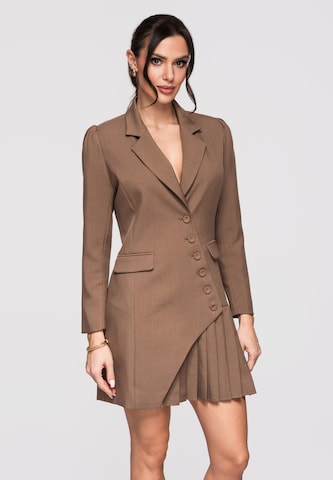 Ombre Kokerjurk in Bruin: voorkant