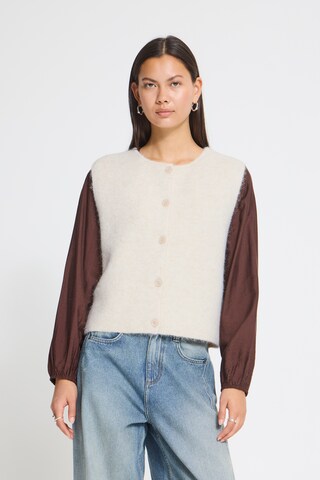 ICHI Strikvest 'PANORA ' i beige: forside
