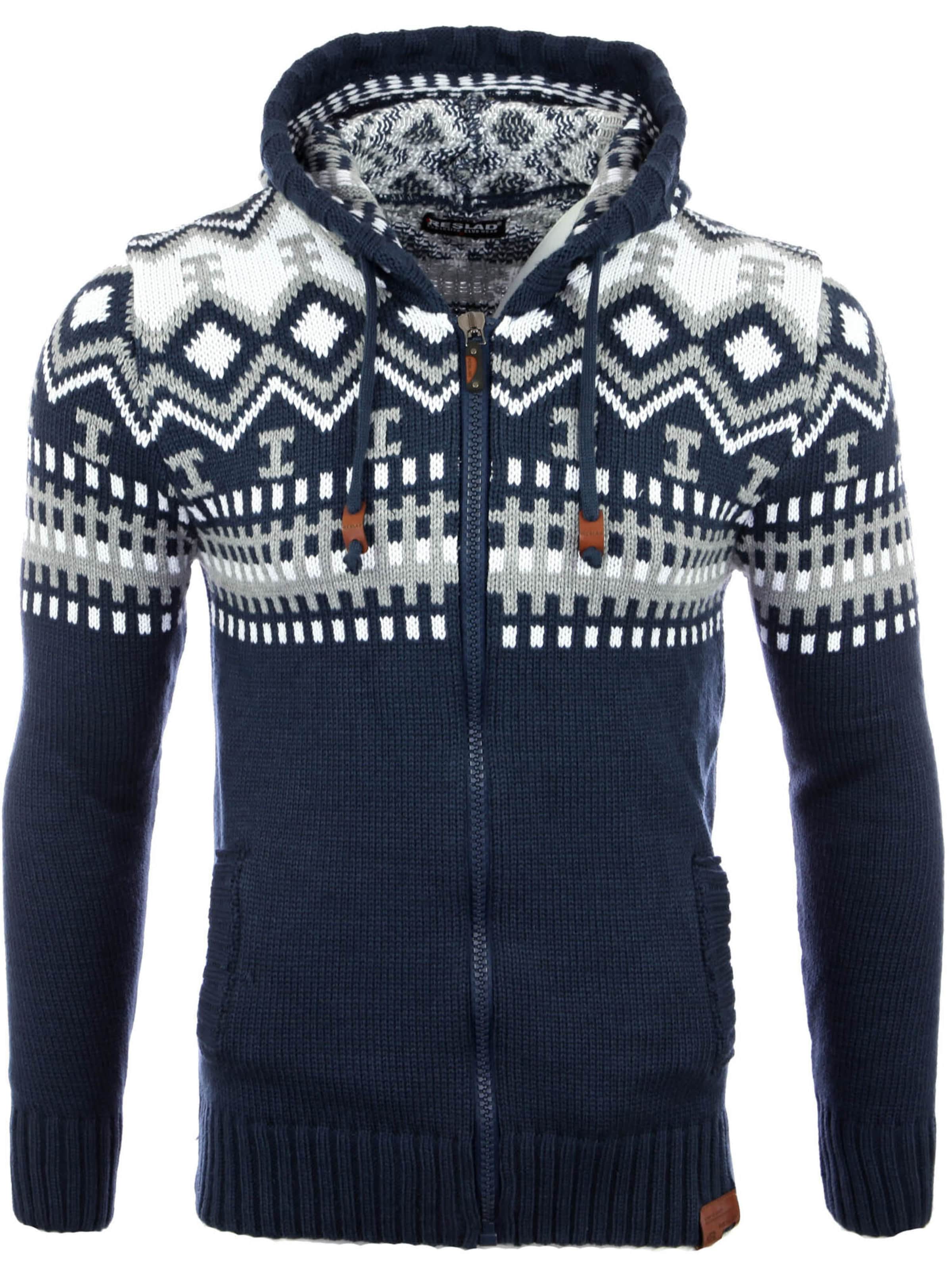 Reslad Strickjacke 'RS3104' in Blau: Vorderseite