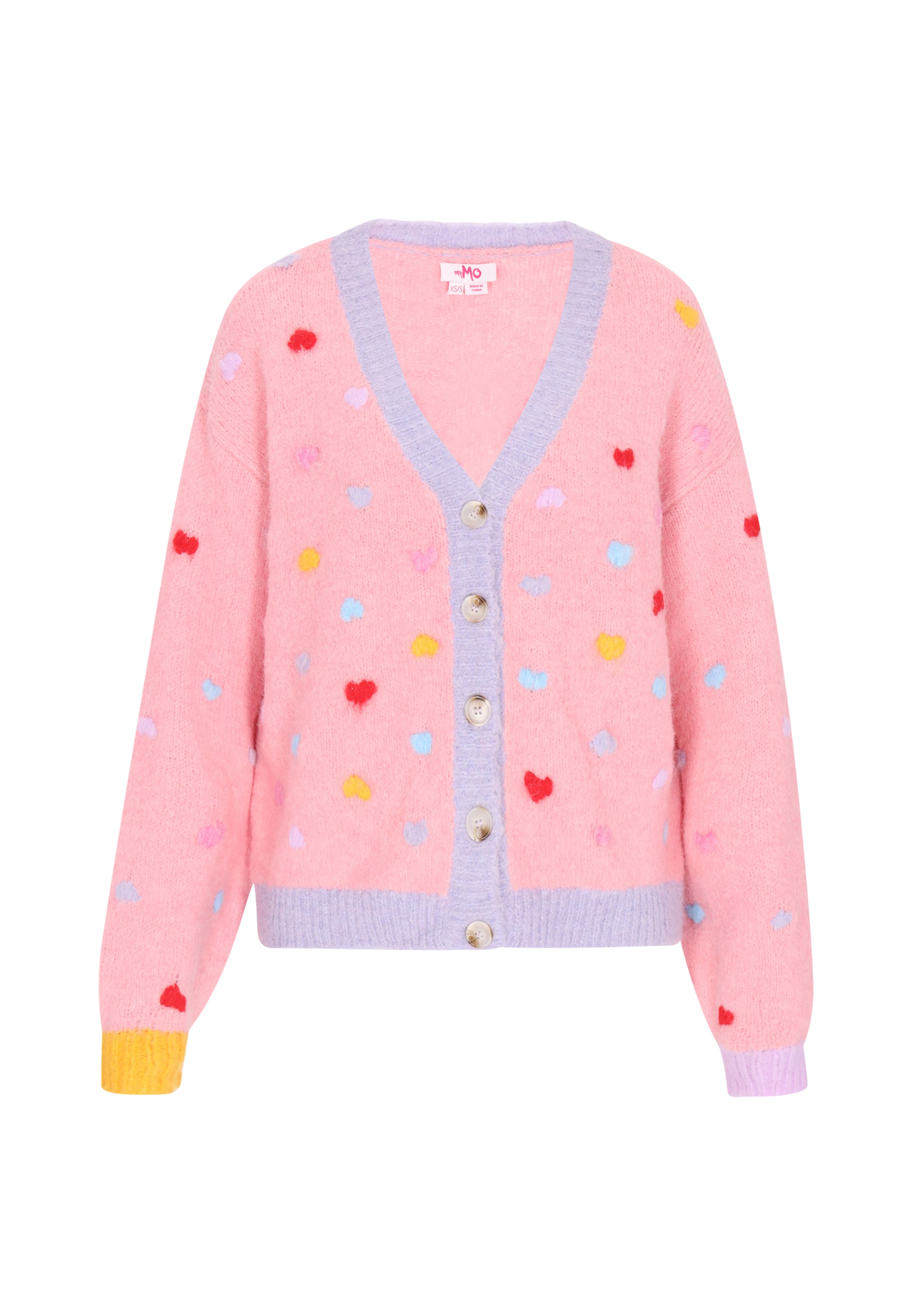 MYMO Вязаная кофта в Ярко-розовый: спереди