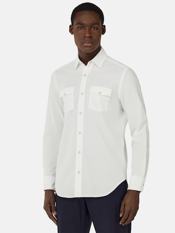 Boggi Milano Regular fit Button Up Shirt in White: front