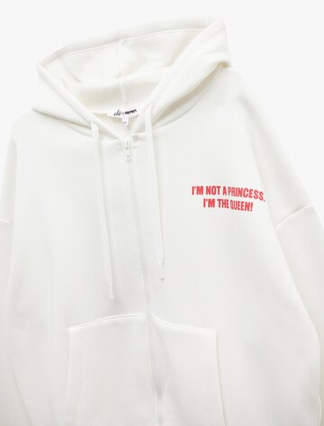 Koton Zip-Up Hoodie in White