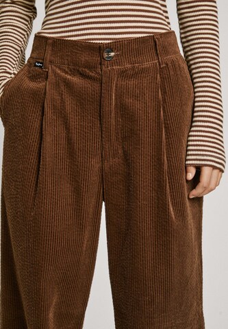 Pepe Jeans Wide leg Bandplooibroek 'DANNA' in Bruin