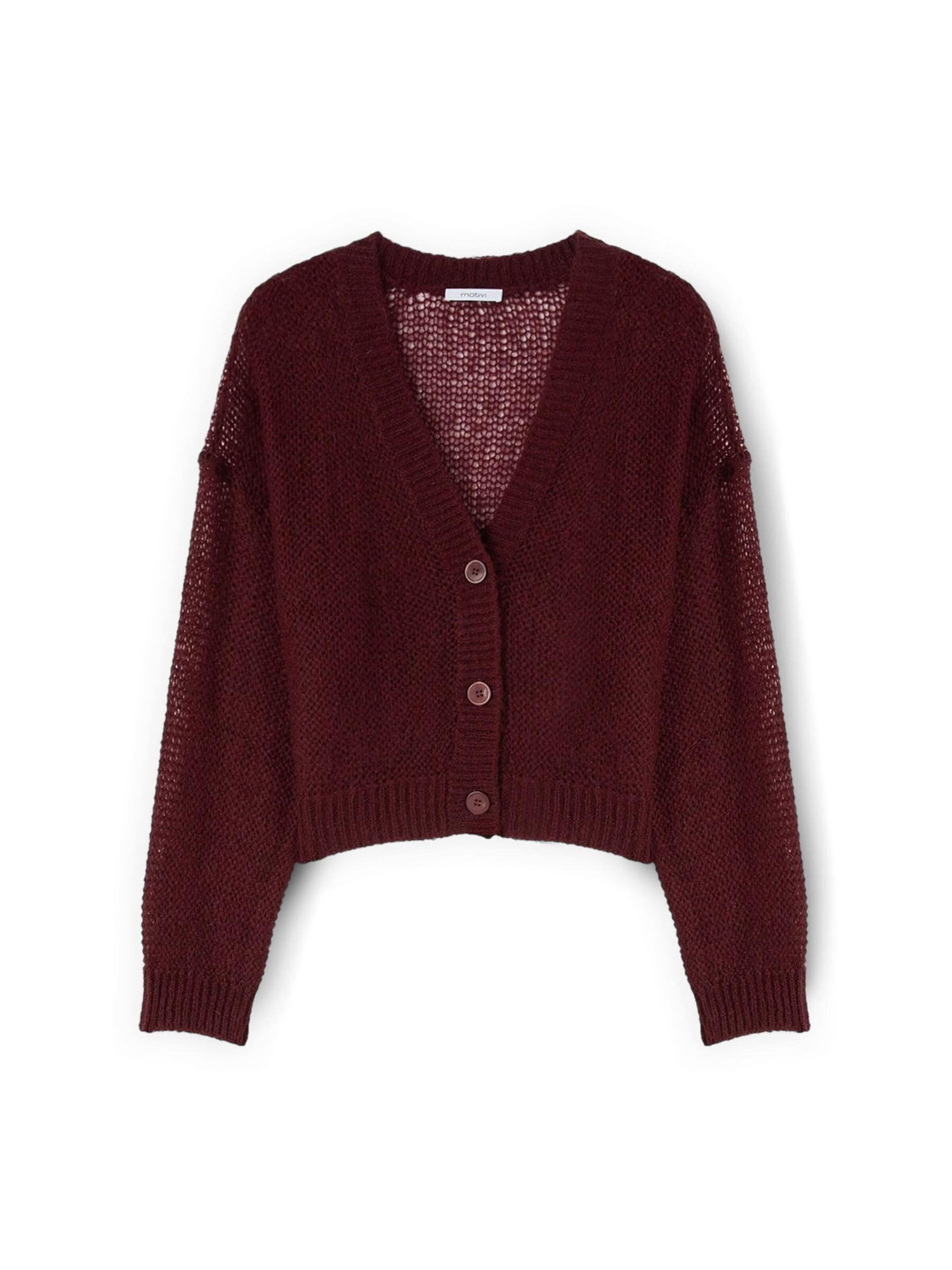MOTIVI Knit cardigan in Red: front
