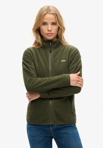 Superdry Fleece jas in Groen