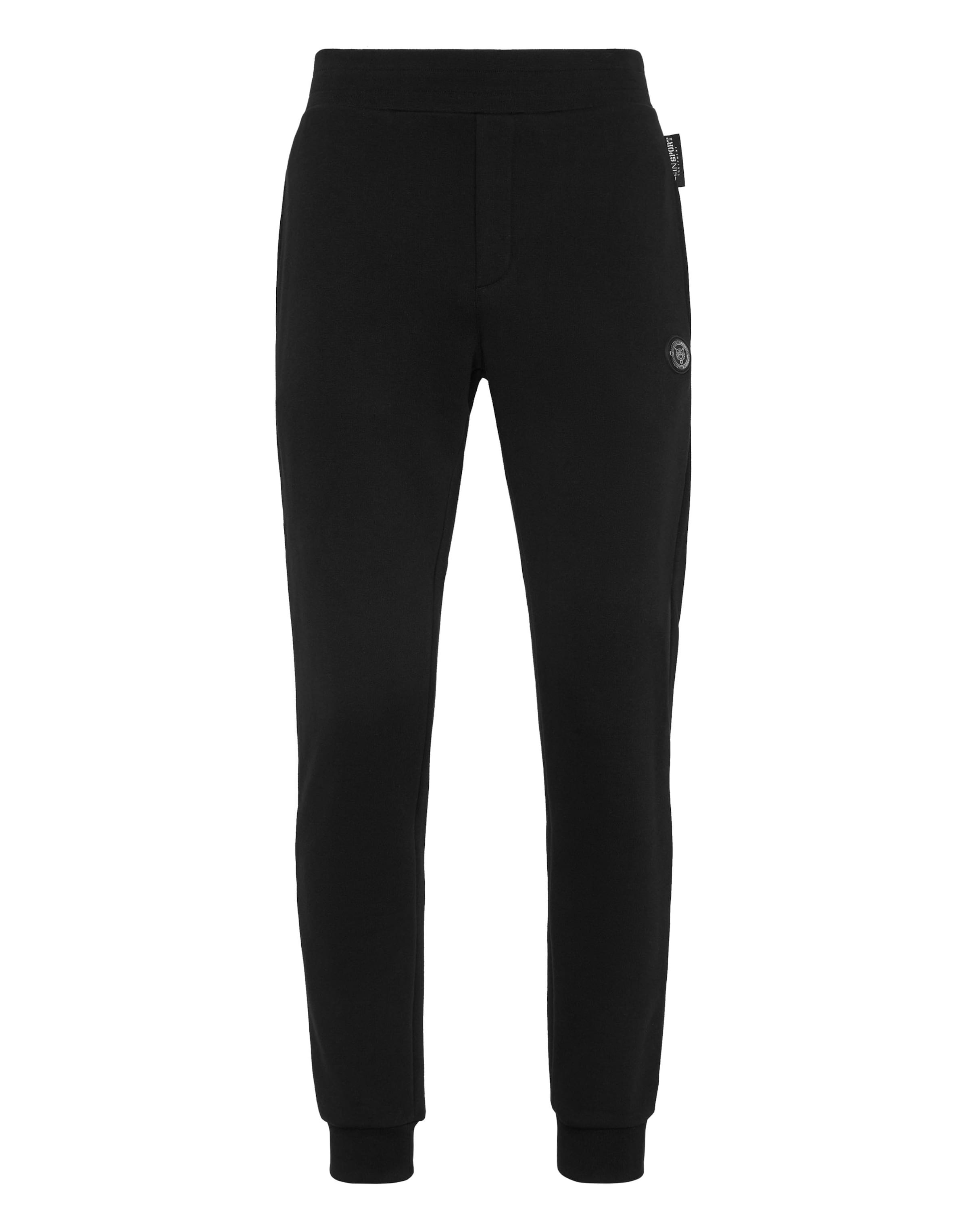 Plein Sport Trousers 'Scratch' in Black / White, Item view