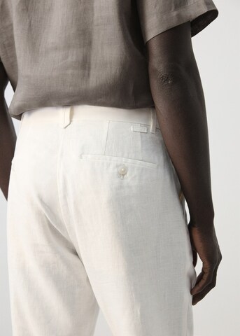 MANGO MAN Regular Chino Pants 'Oyster' in White