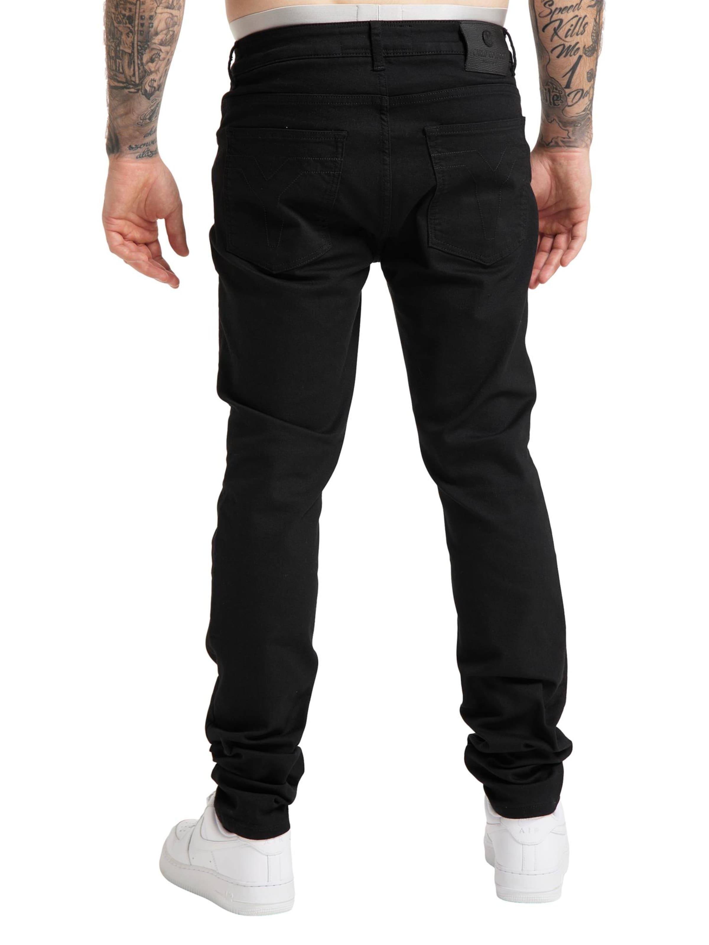 Carlo Colucci Regular Jeans in Schwarz