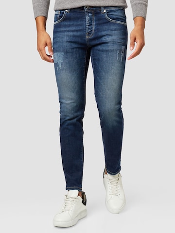 Skinny Jean Goldgarn en bleu : devant