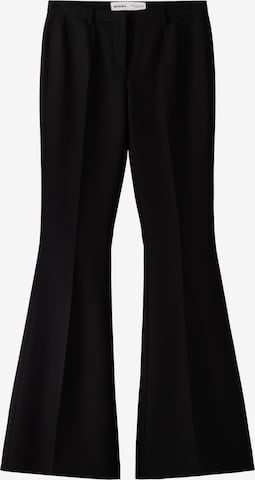 évasé Pantalon à plis Bershka en noir : devant