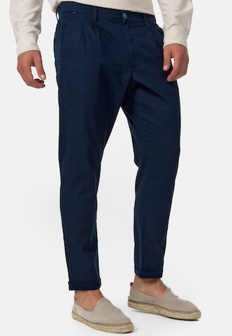 INDICODE JEANS Regular Chino Pants 'Cunningham' in Blue: front