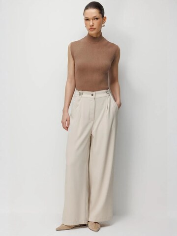Wide Leg Pantalon à pince MixRay en beige