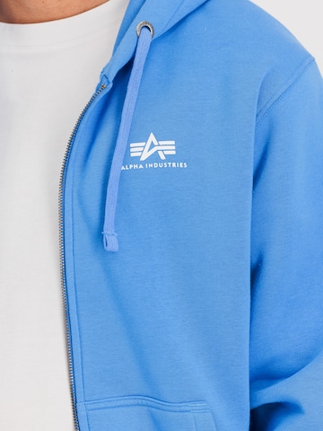 ALPHA INDUSTRIES Zip-Up Hoodie in Blue