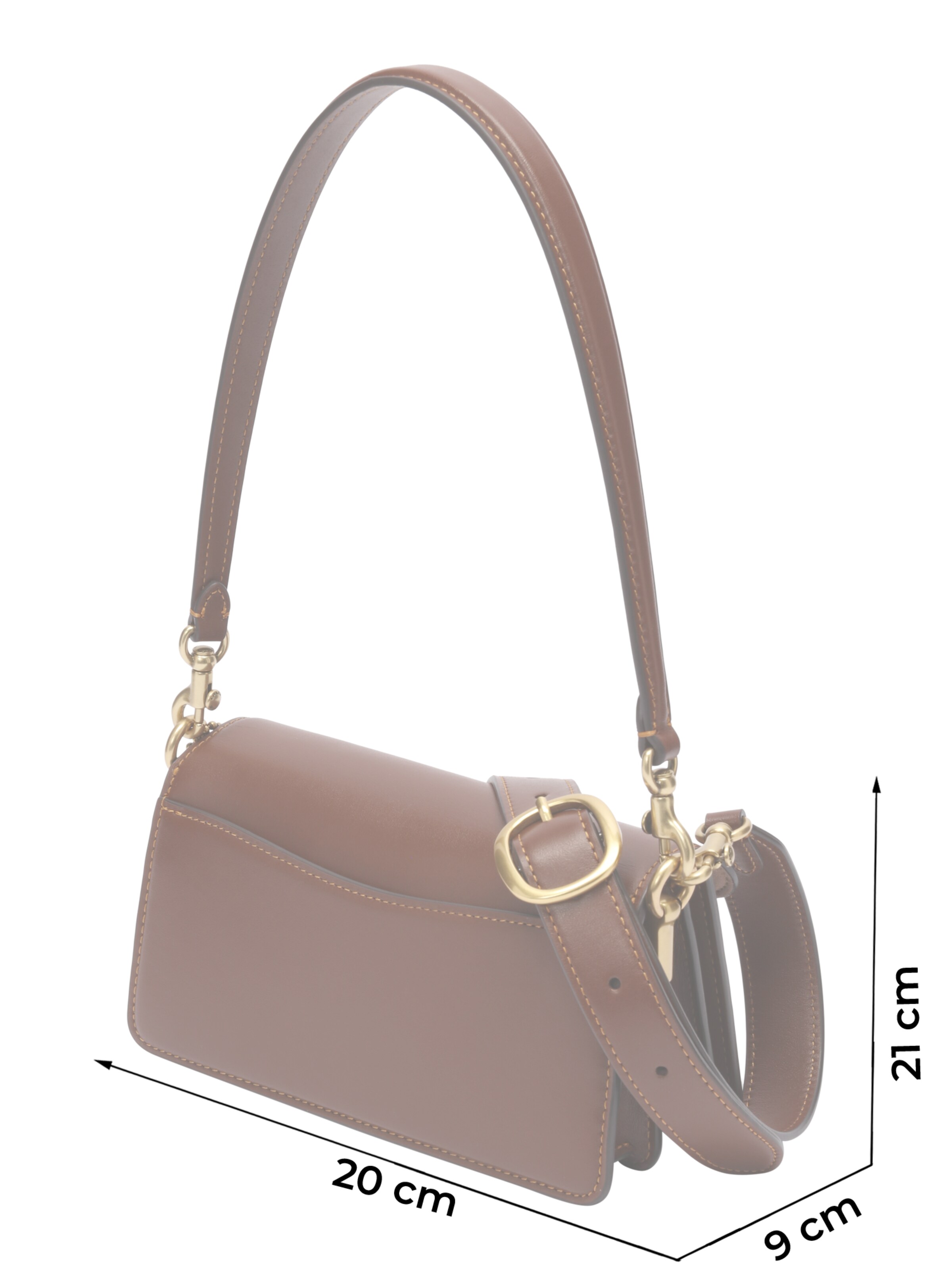 Geantă de umăr 'TABBY SHOULDER BAG 20 IN SIGNATURE CANVAS' de la COACH pe maro