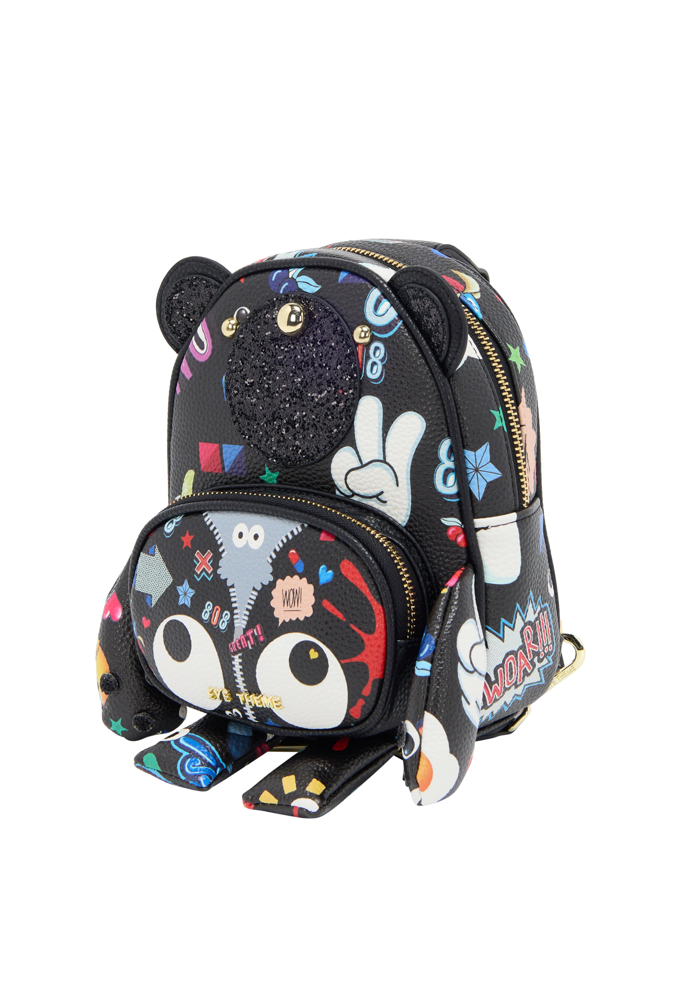 MYMO Backpack 'Pop Eyetheme' in Black