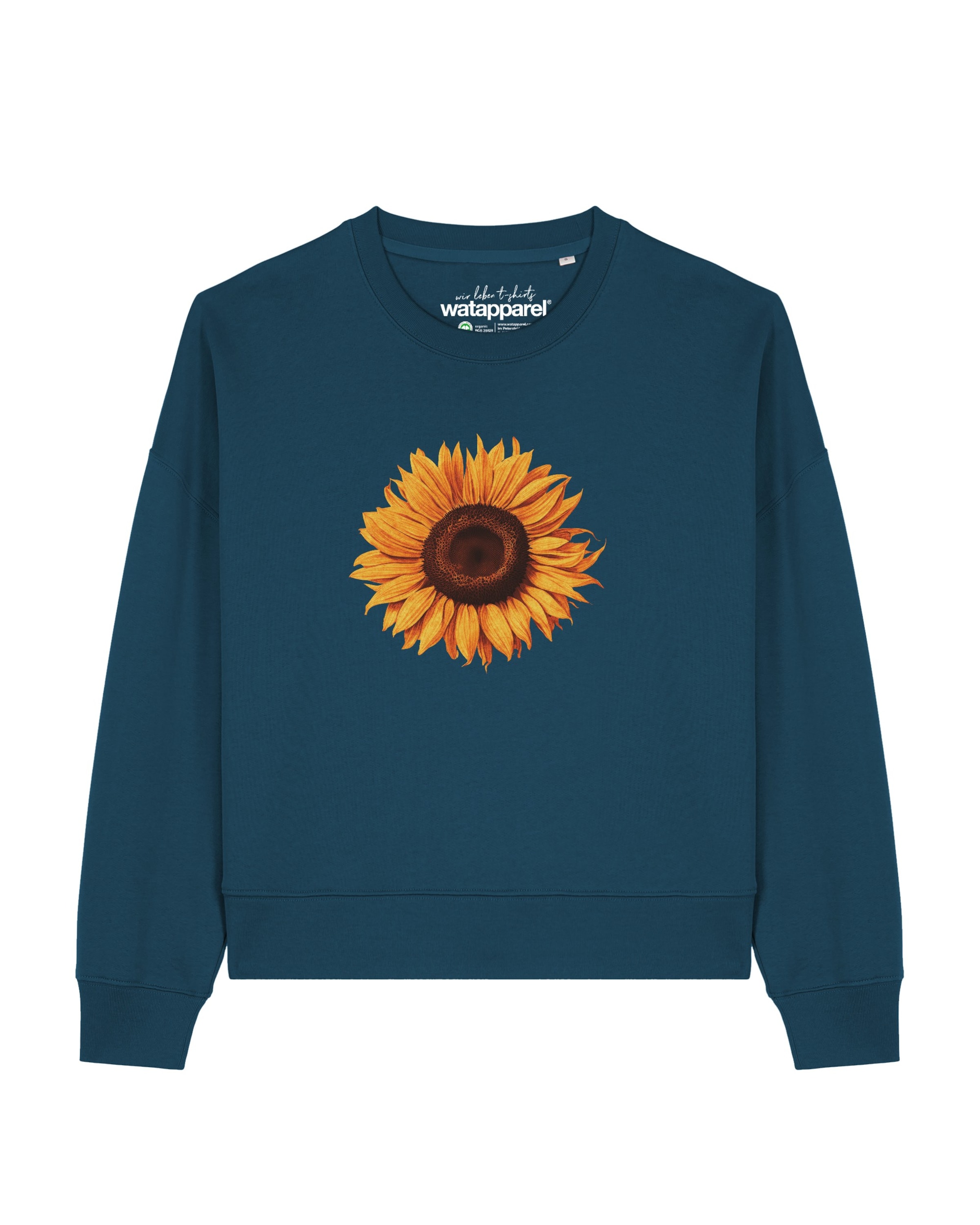Felpa 'Sonnenblume ' di Watapparel in verde: frontale