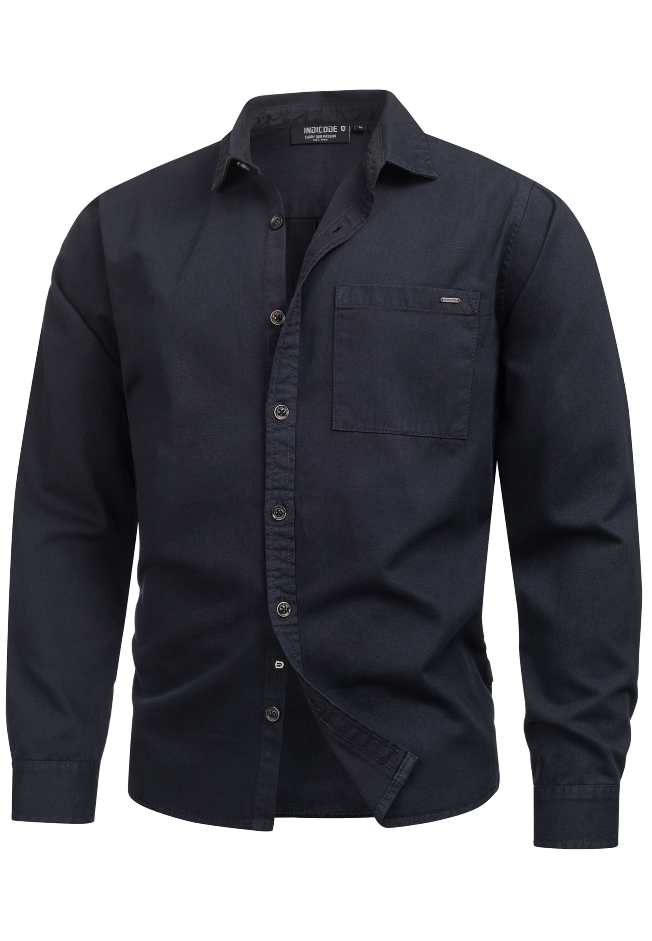 INDICODE JEANS Regular Fit Jacke  ' Broidy ' in Blau: Vorderseite