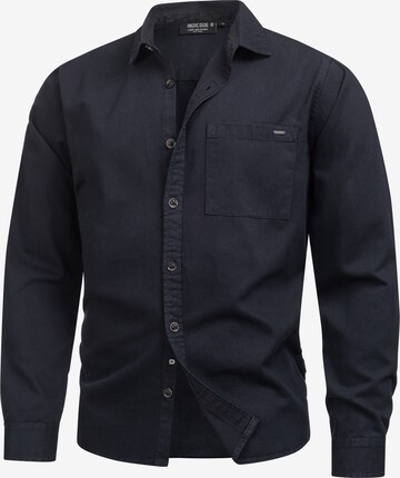 INDICODE JEANS Button Up Shirt ' Broidy ' in Blue: front