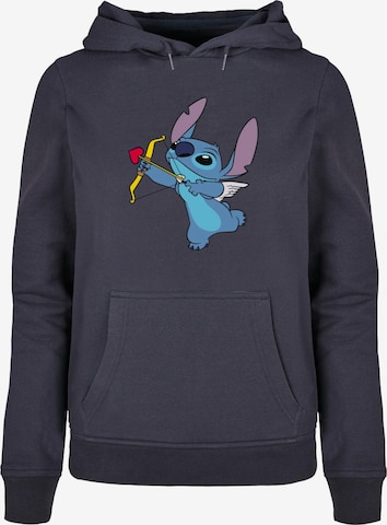 ABSOLUTE CULT Sweatshirt 'Stitch - Cupid Valentines' in Blauw: voorkant